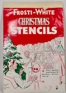 Christmas Stencils Frosti-White NOS 1950s To Be Used w Spray Snow Vintage #789 - Picture 1 of 6