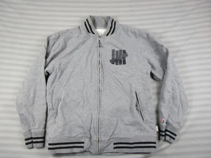 Giacca imbattuta uomo grande full zip bomber varsity righe streetwear - Foto 1 di 11