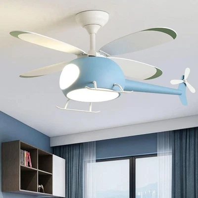 42 inch Children's Bedroom Helicopter Model Ceiling Fan with Lights,Remote Co... - Image 1 of 4