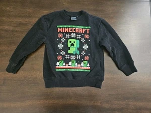 Minecraft Pullover Jugend Junge Gr. XS Grafikdruck Creeper schwarz - Bild 1 von 5