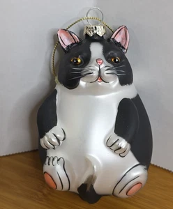 Smithsonian Institution mundgeblasenes Glas handbemalt dicke Katze Weihnachtsschmuck - Bild 1 von 8