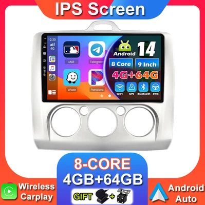 Autoradio Für Ford Focus 2 Mk2 2004-2011 GPS Navi Android 14 DSP CarPlay 4G+64GB - Bild 1 von 4