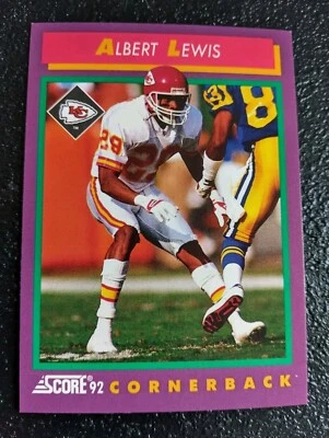 Albert Lewis Kansas City Chiefs Cornerback AFC Score '92 Card #117 - Image 1 of 2