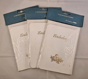 15 Einladungskarten zur Hochzeit mit Umschlägen, Motiv Ringe, NEU OVP - Bild 1 von 3