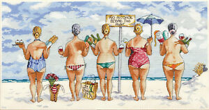 Cross Stitch Kit Design Works ~ No Alcohol Vintage Women Beach Scene #DW3435
