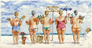 Kit de punto de cruz diseño funciona ~ sin alcohol vintage mujer escena de playa #DW3435 - Imagen 1 de 4