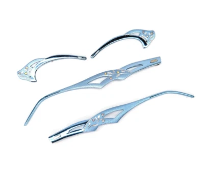 Vintage Replacement Cat Eye Brows Temples for eyeglasses sunglasses  5 1/2" Blue - Image 1 of 3