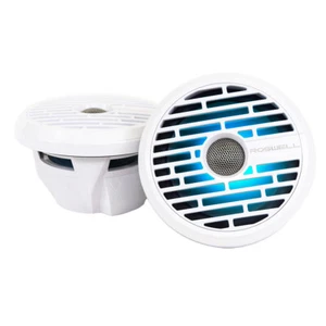 Roswell R1 7.7" Marine Speakers 180W RGB LED Pair Premium Boat Audio White - Picture 1 of 3