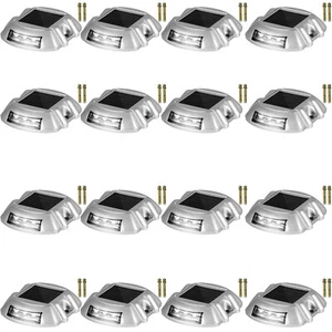 VEVOR 16pcs Solar Driveway Lights 6 LED White Light for Path Step Dock Deck IP68 - Picture 1 of 12