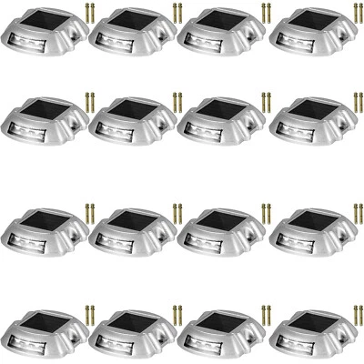 VEVOR 16pcs Solar Driveway Lights 6 LED White Light for Path Step Dock Deck IP68 - Image 1 of 4