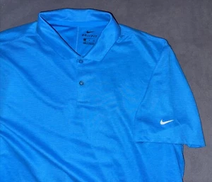 EUC Men’s Nike Golf SS Golf Shirt, Blue, Size XL - Picture 1 of 9