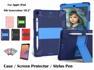 Heavy Duty Shock Proof Survivor Case for Apple iPad 9th Gen (2020) 10.2" - Picture 1 of 11