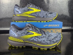 Brooks Adrenaline GTS 23 Running Shoes Black Yellow Gray Men's Sizes NIB - Picture 1 of 8