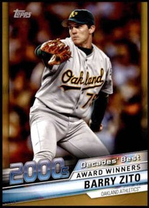 Barry Zito 2020 Topps Decade's Best Series 2 5x7 Gold #DB-89 7/10 Athletics