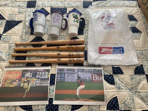 Norwich Navigators Vintage Souvenir Lot! Backpack, 4 mini bats 3 mugs, Calendars Cover