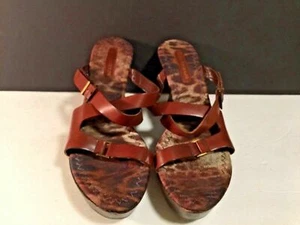 Enzo Angiolini Womens Sz 9 M 3.5 Heels Shoes Wedge Slide Sandals - Picture 1 of 7