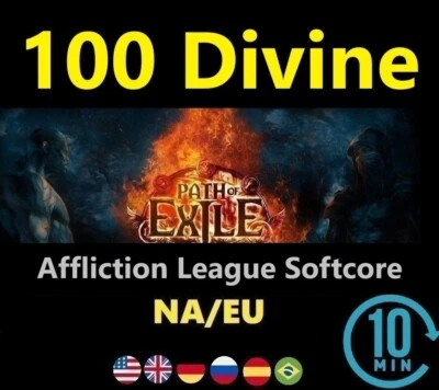 100 x Divine Orb Affliction League Softcore (Path of Exile POE) UE/NA/UK/GLOBAL Foto 1 de 2