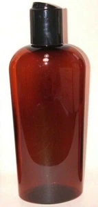 Botella ovalada de plástico PET 24/415 ámbar Cosmo de 8 oz y tapa de disco negro - Imagen 1 de 1