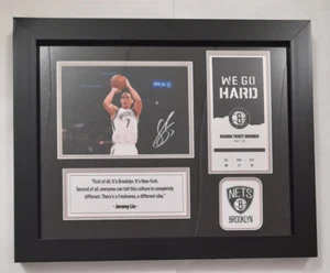 Steiner Jeremy Lin Signed Autograph Photo 2017 Brooklyn Nets Season Ticket Frame - Picture 1 of 7