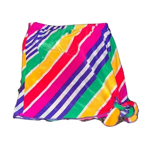 Women’s Y2K Vintage Tube Top Rainbow Sleeveless Built In Bra Fits M/L Striped - Picture 1 of 4