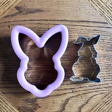 NEW WILTON Large Comfort Grip BUNNY HEAD COOKIE CUTTER & Full Body Easter Bunny