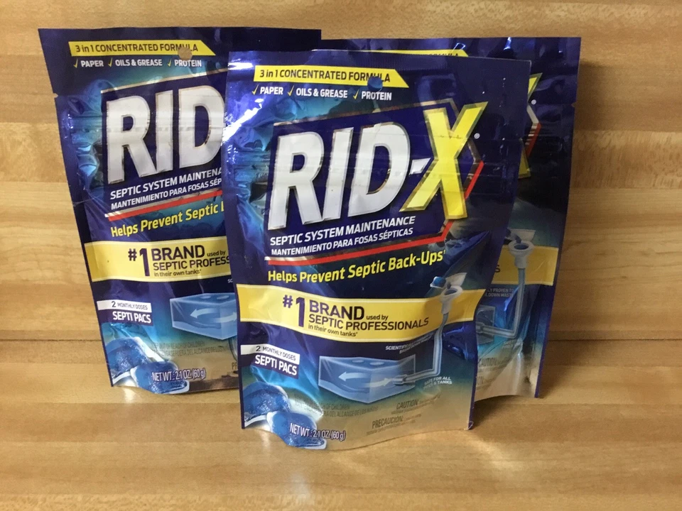 3 Bolsas Rid-X Sistema Séptico Tratamiento Septi-Pacs (2 por Bolsa/6 Meses de Suministro) Foto 1 de 1