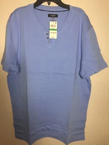 Alfani Herren Large Split Crew T-Shirt Yachtblau Stretch Weich Kurzarm Neu mit Etikett - Bild 1 von 8