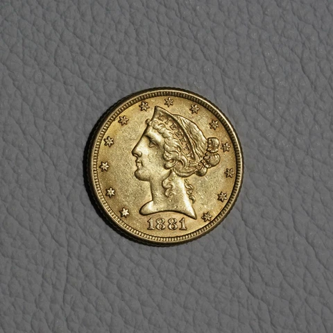 1881 choice AU Liberty $5 Gold Half Eagle with nice luster and eye appeal Cover