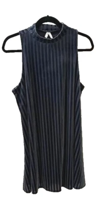 Mudd Tunic Dress Jr. XL blue velvet sleeveless mock turtleneck A-line w/lining - Image 1 of 3