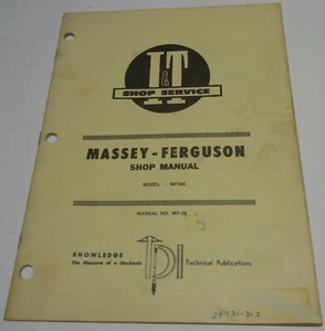 Massey Ferguson MF-36 I&T Service- & Reparaturanleitung deckt Modelle MF285 ab - Bild 1 von 1