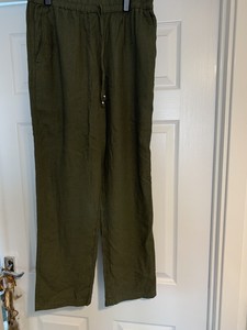 F\u0026F Cotton Trousers Green for Women for 