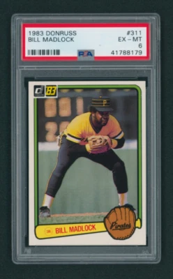 1983 Donruss Bill Madlock #311 PSA 6 EX-MT PITTSBURGH PIRATES 3rd Base NEW LABEL - Image 1 of 2