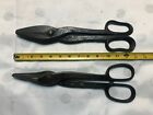 Vintage 13" Solid Steel Drop Forged Tin Snips Metal Shears Usa, Lot Of 2