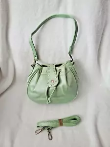 Womens Unbranded Faux Leather Over The Shoulder Handbag / Purse - Metallic Green - Picture 1 of 4