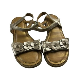 Sandalias florales doradas Hanna Andersson para niñas talla 2 - Imagen 1 de 3