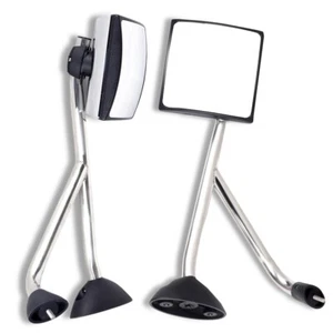 Chrome Pair Side View Hood Mirrors Black w/ Arm For 2002&Newer International - Bild 1 von 6