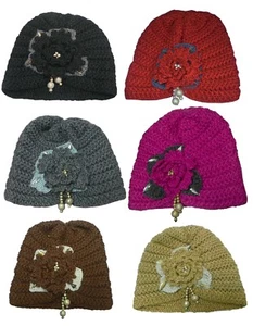 Bella Women/Girls Knitted Hat with Applique and Dangling Ornament WSYX026red … - Picture 1 of 1