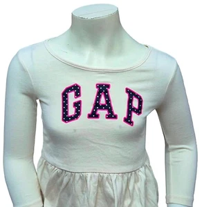 GAP Kids Girls Cream Pleated Bottom Cotton Long Sleeve T-Shirt 2 Yrs MRRP £12.99 - Picture 1 of 3