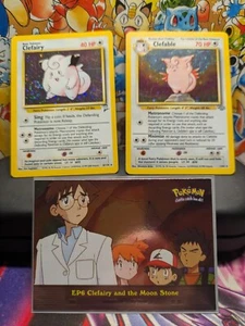 ๐ฅ Clefairy 6/130 Base 2 (NM)+ Clefable 1/64 Jungle (NM) + Holo Topps Pokemon ๐ฅ - Picture 1 of 15