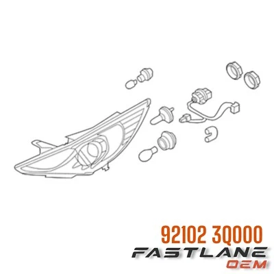 2009-2014 HYUNDAI SONATA ПЕРЕДНЯЯ ПРАВАЯ ФАРА В СБОРЕ НОВЫЙ OEM 92102-3Q000 - Изображение 1 из 4