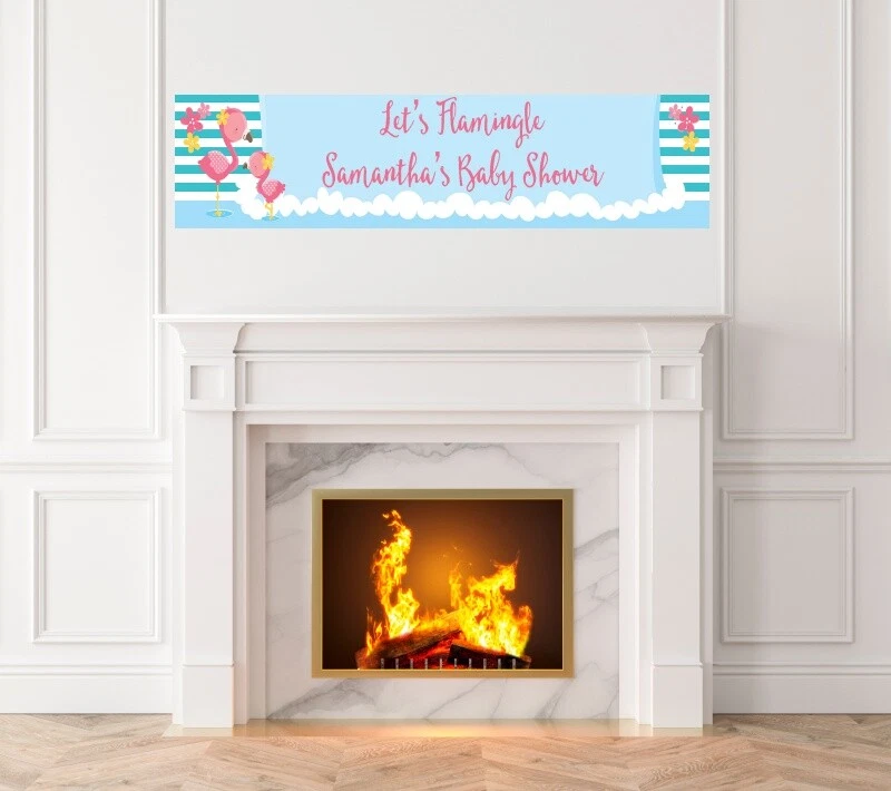 Flamingo - Banner estampado Baby Shower - Banner flamenco interior exterior Foto 1 de 1