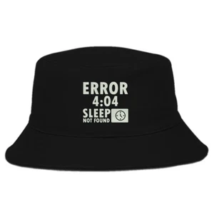 Error 404 Sleep Not Found Breathable Embroidered Bucket Hat Cap Premium Quality - Picture 1 of 3