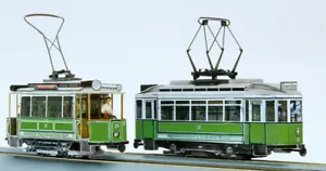 Straßenbahn H0m Modell Tram Karton Bausatz 2 MAN-TW 21u51 Plauen, Maßst. 1:87 - Picture 1 of 1