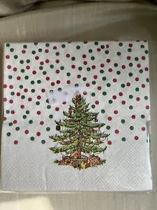 Servilletas de bebida de lunares de papel árbol de Navidad - 40 unidades - Imagen 1 de 2