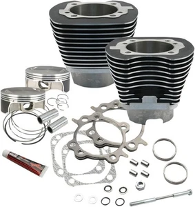S&S Cycle 117" Big Bore Kit Wrinkle Black 910-0221 For Harley 2007-2017 Twin - Picture 1 of 3