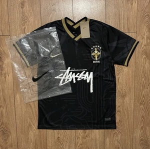Nike X Stussy Brazil Jersey. Black & Gold Size Medium - Picture 1 of 8