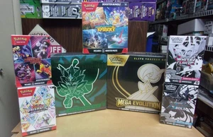 POKEMON TWILIGHT & MEGA ETB + WHITE+BLACK+SURGING+DESTINED+DESTINED BUNDLES - Picture 1 of 1