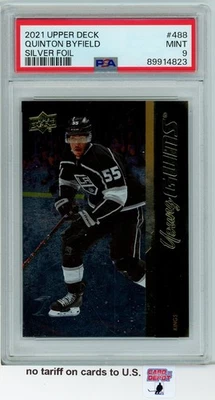 2021-22 Upper Deck Young Guns Silver Foil #488 Quinton Byfield PSA 9 - Image 1 of 2