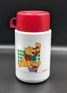 Disney Winnie the Pooh Thermos with red lid Vintage 1990's - Picture 1 of 5