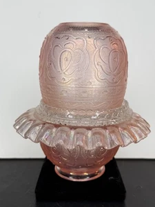 Fenton 75th Anniv Pink Velva Rose Persian Medallion Fairy Light (as found) - Picture 1 of 10